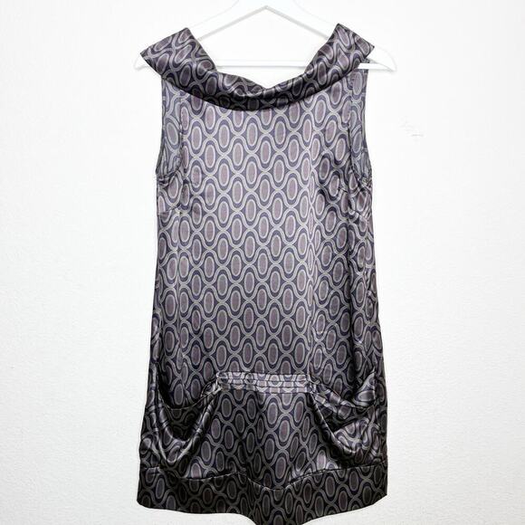To the Max Cowl Neck Sleeveless V-Back Purple Pocketed Shift Dress S - Picture 1 of 8